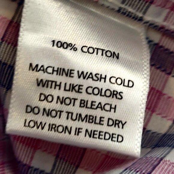 Untuckit Mens Size S Pink Blue Check Plaid Wrinkle Free Long Sleeve Button Shirt - Picture 8 of 9